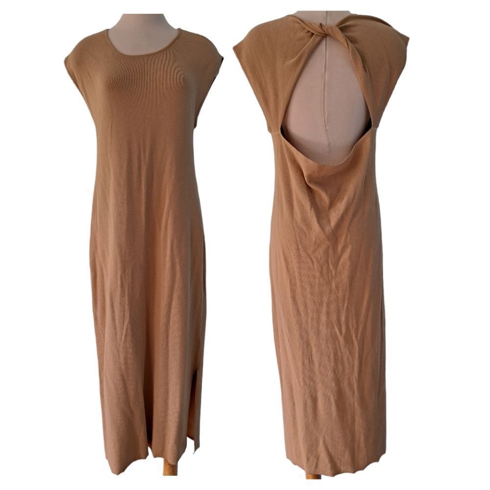 CURATED BY RUA'H KIBRIYA: "Laila" Shoulder Twist Back Knit Sweater  Dress EUCx
